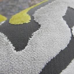3Bm Designer Pillow Cover, Ogee Velvet, Yellow, Gray, Taupe - thumbnail 2
