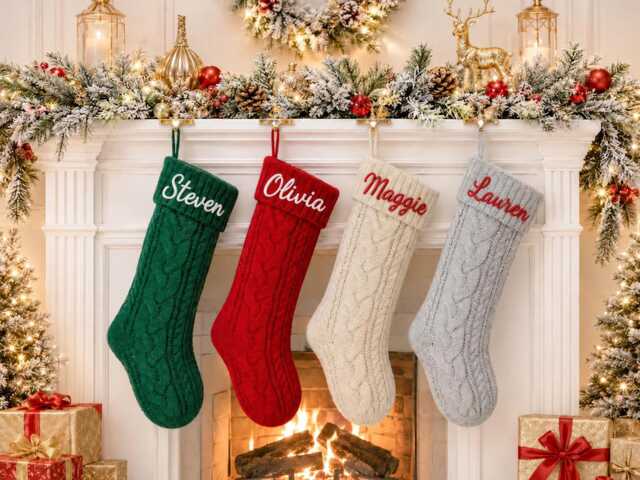2026 Personalized Christmas Stockings, Embroidered Knit Stockings, Family Stockings With Name, Holiday Stockings, 2025 Gift - image 1