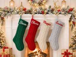 2026 Personalized Christmas Stockings, Embroidered Knit Stockings, Family Stockings With Name, Holiday Stockings, 2025 Gift - thumbnail 1