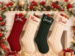 2026 Personalized Christmas Stockings, Embroidered Knit Stockings, Family Stockings With Name, Holiday Stockings, 2025 Gift