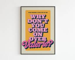 Valerie - Lyrics Music A3 A4 A5 Wall Art Poster Print Gig - thumbnail 1