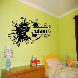 Personalized Football Vinyl Wall Decal, Sports Decor