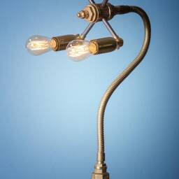 Handmade Industrial Multi-Arm Desk Lamp - Steampunk Gooseneck Light 100% in Greece - thumbnail 3