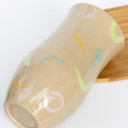 Handmade Ceramic Colorful Vase - Hand-Painted Flower Aesthetic Funky Retro Design Modern - thumbnail 2