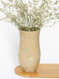 Handmade Ceramic Colorful Vase - Hand-Painted Flower Aesthetic Funky Retro Design Modern - thumbnail 1