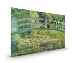 Monet Bridge Over A Pond Of Water Lilies Canvas Or Poster Print Glossy in Various Sizes - thumbnail 1