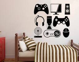Gamer Wall Decal Video Game Controller Decor 3093 - thumbnail 1
