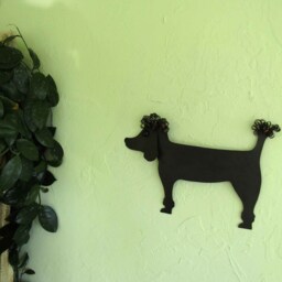 Upcycled Metal Poodle Wall Art Indoor Outdoor Sculpture - 10x15 - thumbnail 3