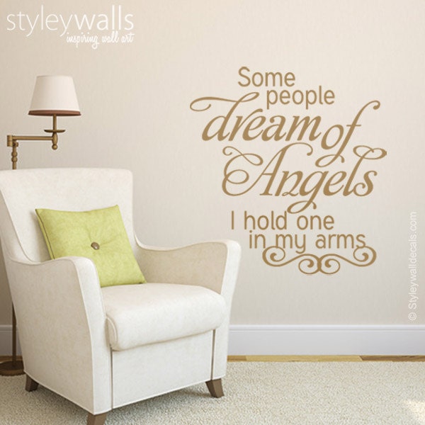 Some People Dream Of Angels Wall Decal, Quote, Kids Room Baby Quote For Nursery Decor - image 1