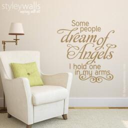 Some People Dream Of Angels Wall Decal, Quote, Kids Room Baby Quote For Nursery Decor - thumbnail 1