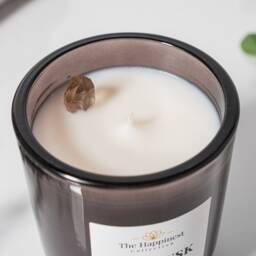 Oak Musk Candle Luxury Scented Soy Candle With Smokey Quartz - thumbnail 3