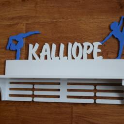 Wall Wood Decor Personalized Trophy Shelf Gymnastics Name Medal Holder Display Organizer Race Gift For Sportsman - thumbnail 3