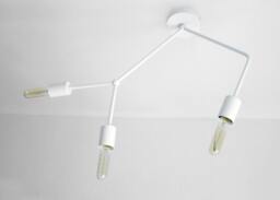 Nahia - Scandinavian Style Ceiling Light White Geometric Design With 3 Arms - thumbnail 1