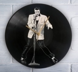 Elvis Painted Retro Vinyl Record Clock, . Wall Clock . Gift For Music Lover