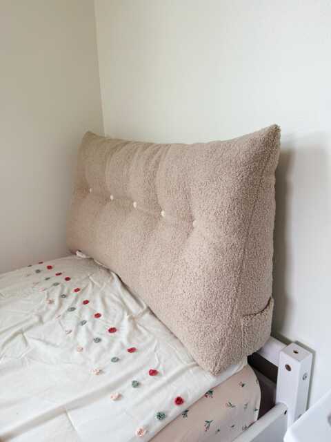 Headboard Cushion Boucle Backrest Wedge Pillow Twin Bed Custom Size Lumbar Triangle Queen Upholstery King - image 1