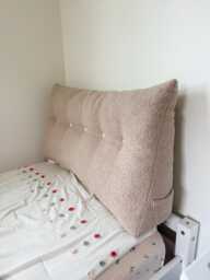 Headboard Cushion Boucle Backrest Wedge Pillow Twin Bed Custom Size Lumbar Triangle Queen Upholstery King