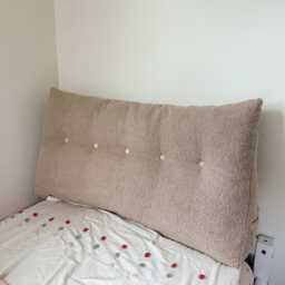 Headboard Cushion Boucle Backrest Wedge Pillow Twin Bed Custom Size Lumbar Triangle Queen Upholstery King - thumbnail 4