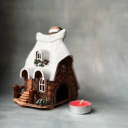 Winter Village Ceramic Tea Light Holder Christmas Candle House - thumbnail 3