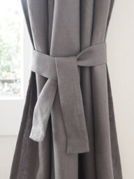 Linen Curtain Belt Made From Heavy Linen - 280 G/M2/ True Gray Belt - thumbnail 1