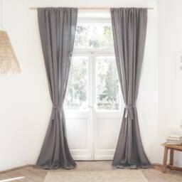 Linen Curtain Belt Made From Heavy Linen - 280 G/M2/ True Gray Belt - thumbnail 3