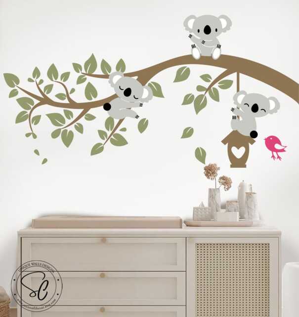 Koala Branch Nursery Wall Decal, Kids Room Decor - image 1