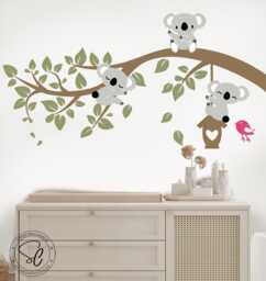 Koala Branch Nursery Wall Decal, Kids Room Decor - thumbnail 1