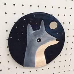 Paper Mache Wolf Plate - thumbnail 2