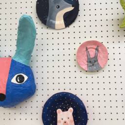 Paper Mache Wolf Plate - thumbnail 4