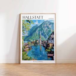 Hallstatt Austria Travel Poster Austrian Village Art Print - thumbnail 3
