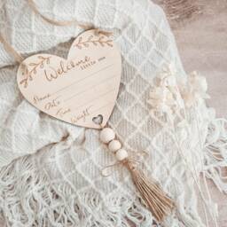 Baby Announcement Sign - Birth Newborn Present New Mum Gift Shower Nursery Wall Art - thumbnail 3