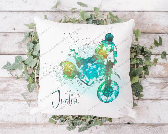 Motorcross Pillow, Cushion, Gift, Gift For Him, Dad, Motorcross, Rider, Stunt Rider - image 1