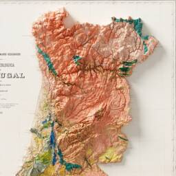 Geological Map Of Portugal - C.1899 - Vintage Geology Shaded Relief - thumbnail 3