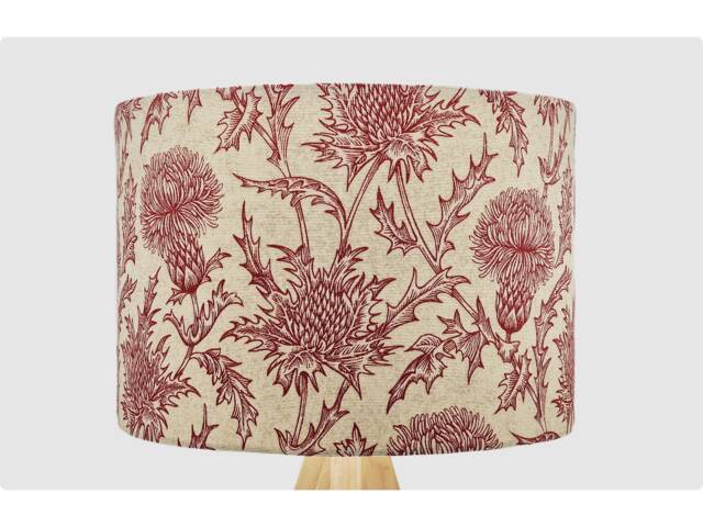 Scottish White Red Lampshade, Table Floor Lamp/Ceiling Pendant Small Medium Large 15cm 20cm 25cm 30cm 35cm 40cm UK Fabric Drum Light Shade - image 1