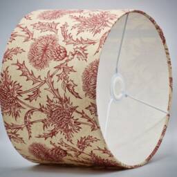 Scottish White Red Lampshade, Table Floor Lamp/Ceiling Pendant Small Medium Large 15cm 20cm 25cm 30cm 35cm 40cm UK Fabric Drum Light Shade - thumbnail 3