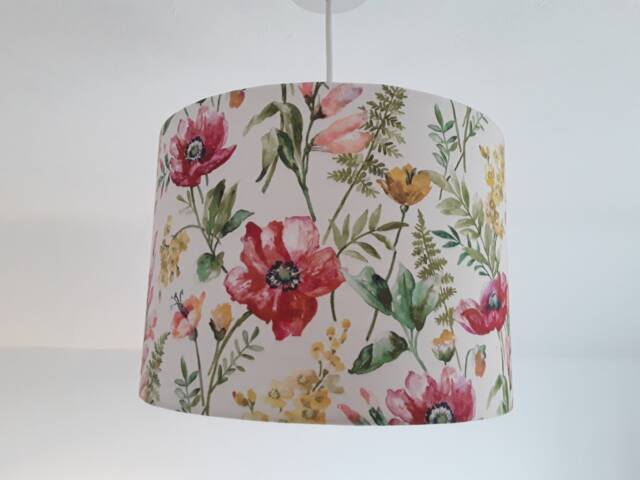 Floral Poppy Lampshade - Meadow Drum Lamp Shade - image 1