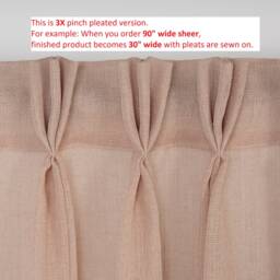 Mink Linen Look Sheer Curtain Panel Triple French Pleat Tulle Drapery - thumbnail 3