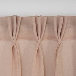 Mink Linen Look Sheer Curtain Panel Triple French Pleat Tulle Drapery - thumbnail 1