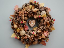 Autumn Winter Wreath Christmas Wreath Front Door Natural Acorns Pine Cones Cinnamon Sticks Xmas - thumbnail 1