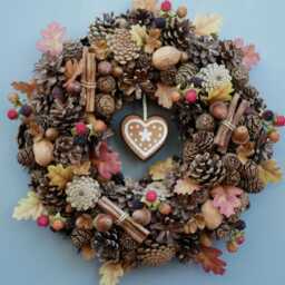 Autumn Winter Wreath Christmas Wreath Front Door Natural Acorns Pine Cones Cinnamon Sticks Xmas - thumbnail 3