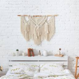 Large Macrame Backdrop, Wall Decor With Tassels, Boho Wall Decor, Gift For Home, Living Room Boho Bedroom - thumbnail 2