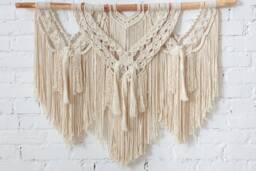 Large Macrame Backdrop, Wall Decor With Tassels, Boho Wall Decor, Gift For Home, Living Room Boho Bedroom