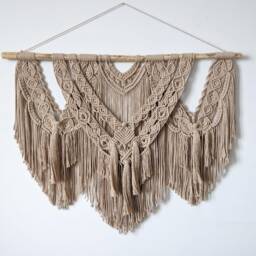 Large Macrame Backdrop, Wall Decor With Tassels, Boho Wall Decor, Gift For Home, Living Room Boho Bedroom - thumbnail 4