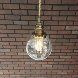 "Industrial Pendant Light -Antique Brass 5"" Small Glass Globe Shade with Patented ""Huila Electrical Connectors" - thumbnail 3