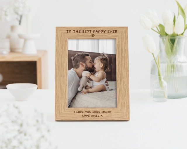Best Daddy Ever Christmas Gift - For Dad Dada Engraved Custom Frame For 7x5 Or 6x4 Picture - image 1