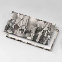 Orchestra Made Of Geometric Figures Canvas, Picture Wall Hanging, Gray Art, Abstraction Canvas Painting - thumbnail 1