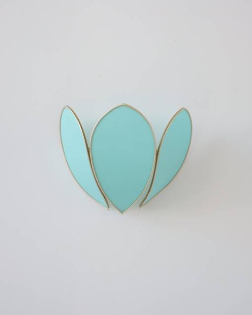 Turquoise & Gold Flower Wall Light - image 1