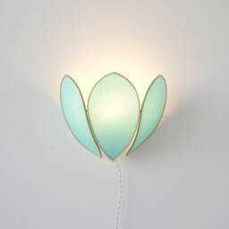 Turquoise & Gold Flower Wall Light - thumbnail 2