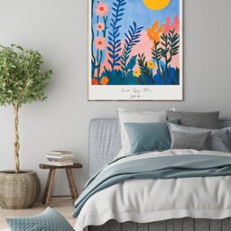 Live By The Sun, Soleil Art Print, Boho Sun Colourful Modern Art, Wall Bohemian Decor, Bedroom Print - thumbnail 3