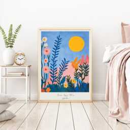 Live By The Sun, Soleil Art Print, Boho Sun Colourful Modern Art, Wall Bohemian Decor, Bedroom Print - thumbnail 2