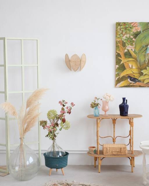 Flower Wall Lamp in Canework - image 1